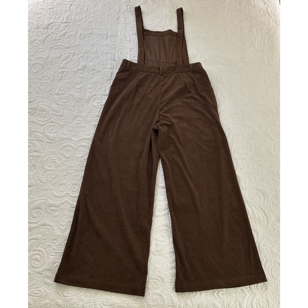 Commense Brown Jumpsuit Overalls Ribbed Corduroy Wide Legs Women's XL - Picture 3 of 11